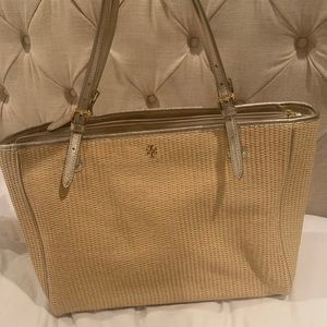 Tory Burch basket weave tote